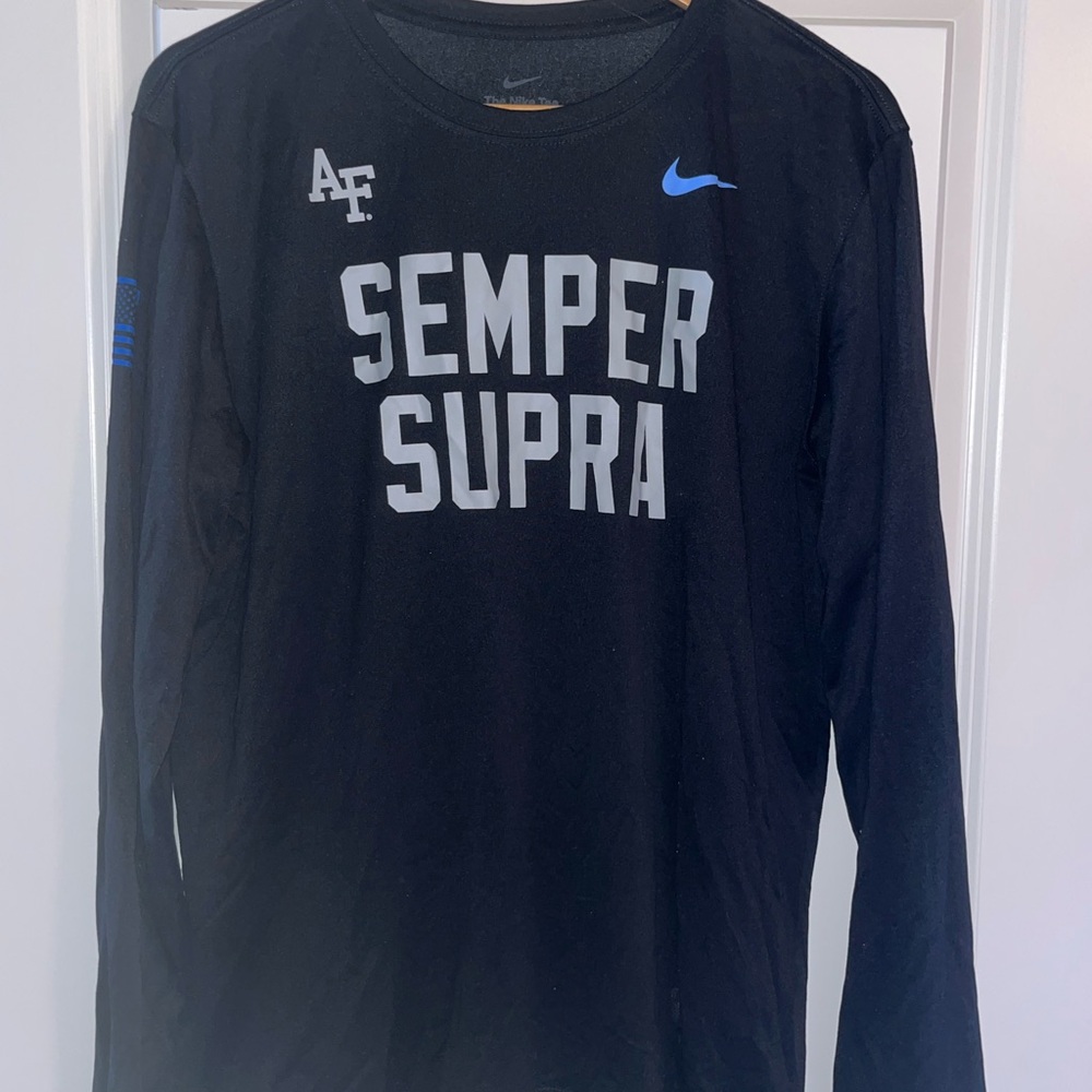 Men’s Nike Dri-Fit Black Air Force Semper Supra Long Sleeve Shirt